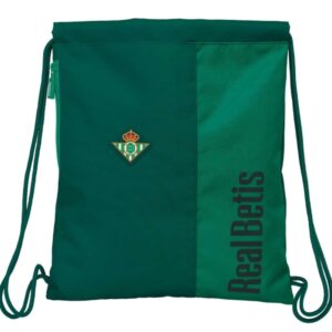 safta real betis balompie saco plano bolsillo con cremallera cierre con cordones resistente al agua 5l ideal para deporte material duradero 350x10x400mm color verde
