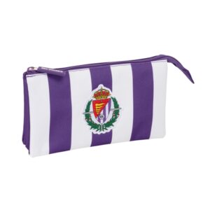 safta real valladolid portatodo 3 compartimentos con cremalleras 0.6l bolsillo interior 220x30x120mm color morado