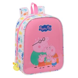 safta peppa pig baby pig mochila guarderia adaptable a carro cremallera tarjeta de identificacion asa superior 6l 220x100x270mm color rosa