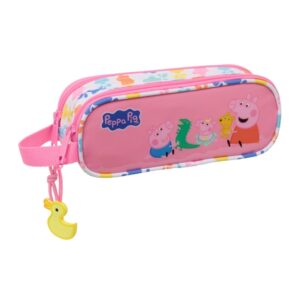 safta peppa pig baby pig portatodo 2 compartimentos con cremalleras asa lateral 1l 210x60x80mm color rosa