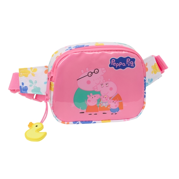 safta peppa pig baby pig bolsa de cintura infantil cintas ajustables 0.62l material resistente 140x40x110mm color rosa