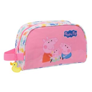 safta peppa pig baby pig neceser de 3.75l cremallera asa lateral adapatable a carro bolsillo interior 260x90x160mm color rosa