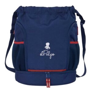 safta el pulpo saco mochila bolsillo interior con cremallera bolsillos laterales hombreras ajustables 21.93l 340x150x430mm color azul marino