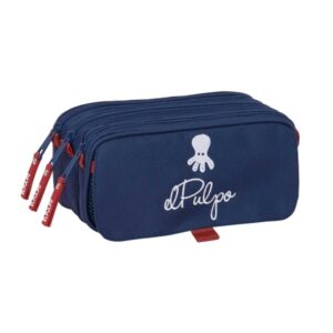 safta el pulpo portatodo 3 compartimentos con cremalleras bolsillo frontal cinta adaptable 1.72l 215x80x100mm color azul marino