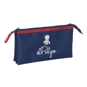 safta el pulpo portatodo 3 compartimentos con cremalleras bolsillo interior 0.6l 220x30x120mm color azul marino