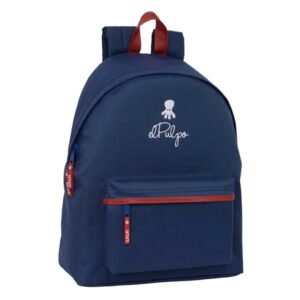safta el pulpo mochila bolsillo frontal hombreras acolchadas doble tirador en cremallera asa de mano superior 20.8l 330x150x420mm color azul marino