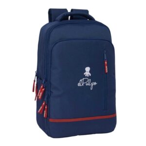safta el pulpo mochila para portatil hasta 15.6" interior acolchado conector usb portabotellas organizador interior hombreras acolchadas 290x150x440mm color azul marino