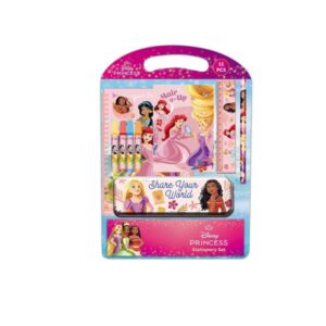 safta princesas disney bloom pack escolar con plumier metalico lapiz 4 rotuladores regla 15cm sacapuntas goma libreta a4 bloc de notas a6 270x30x375mm multicolor
