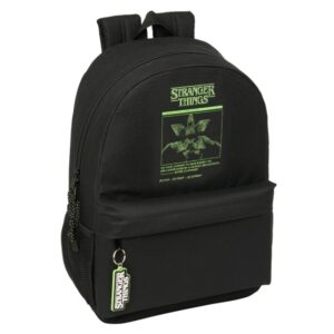 safta stranger things mochila adaptable a carro bolsillos laterales doble tirador en cremallera bolsillo frontal hombreras ergonomicas 19l 300x140x460mm color negro