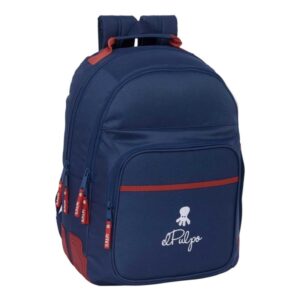 safta el pulpo mochila con 2 compartimentos antirozaduras adaptable a carro bolsillo frontal portabotellas tirador doble hombreras ergonomicas 20l 320x150x420mm color azul marino