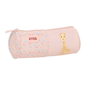 safta sophie la girafe joy portatodo tirador facil de abrir material reciclado resistente al agua 1l 200x70x70mm color rosa pastel