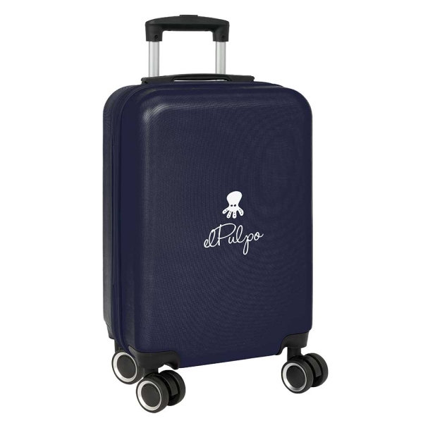safta el pulpo maleta trolley de cabina 20” cierre con candado organizacion con panel cintas con cierre pvc mango extensible ajustable 40.1l 345x200x550mm color azul marino