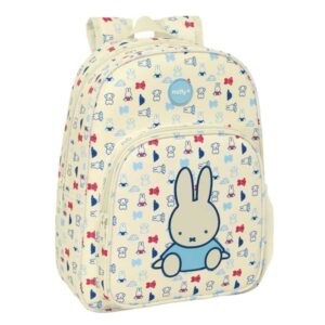 safta miffy buddy mochila infantil adaptable a carro portabotellas hombreras acolchadas material reciclado repelente al agua 10l 260x110x340mm color beige