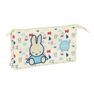 safta miffy buddy portatodo 3 compartimentos con cremalleras resistente al agua material reciclado 0.6l 220x30x120mm color beige
