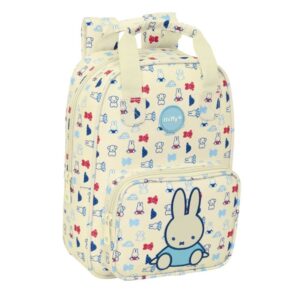 safta miffy buddy mochila infantil bolsillo frontal tarjeta id hombreras acolchadas material reciclado resistente al agua 4.5l 200x80x280mm color beige