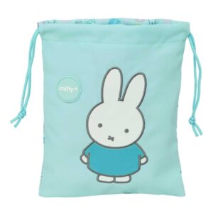 safta miffy friends minisaco con cordon de 1l material reciclado resistente al agua 200x250mm color azul claro