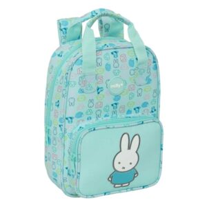 safta miffy friends mochila infantil bolsillo frontal tarjeta id hombreras acolchadas material reciclado resistente al agua 4.5l 200x80x280mm color azul claro