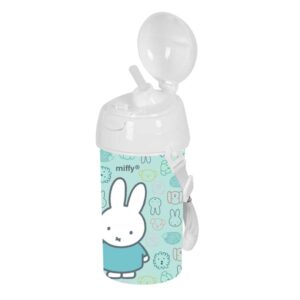 safta miffy friends botella de 500ml pvc sin bpa pajita interior 73x73x195mm color azul claro