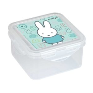 safta miffy friends fiambrera de 1.27l pvc sin bpa cierre hermetico a presion 130x130x75mm color transparente