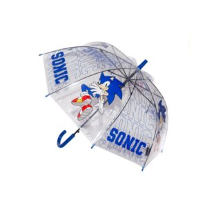 safta sonic city paraguas manual de 76cm 8 paneles asa y punta de pvc poe transparente nervios de acero de 8mm color azul y blanco