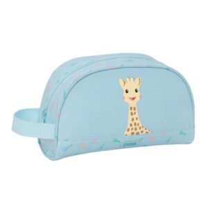 safta sophie la girafe dreams neceser de 3.75l cremallera asa lateral adapatable a carro repelente al agua bolsillo interior 260x90x160mm color azul claro