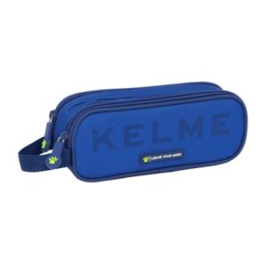 safta kelme blue portatodo 2 compartimentos con cremalleras asa lateral 1l 210x60x80mm color azul