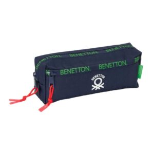 safta benetton together portatodo 3 compartimentos con cremalleras goma elastica 0.98l 220x60x85mm color azul marino