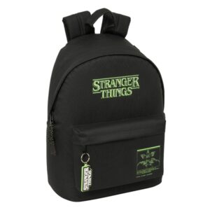 safta stranger things mochila para portatil hasta 14.1" interior acolchado bolsillo para tablet tirador doble hombreras ergonomicas espalda transpirable 20l 310x160x410mm color negro