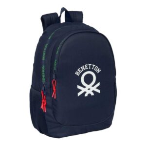 safta benetton together mochila adaptable a carro bolsillos laterales dos compartimentos tirador doble hombreras acolchadas asa superior 23l 320x160x440mm color azul marino