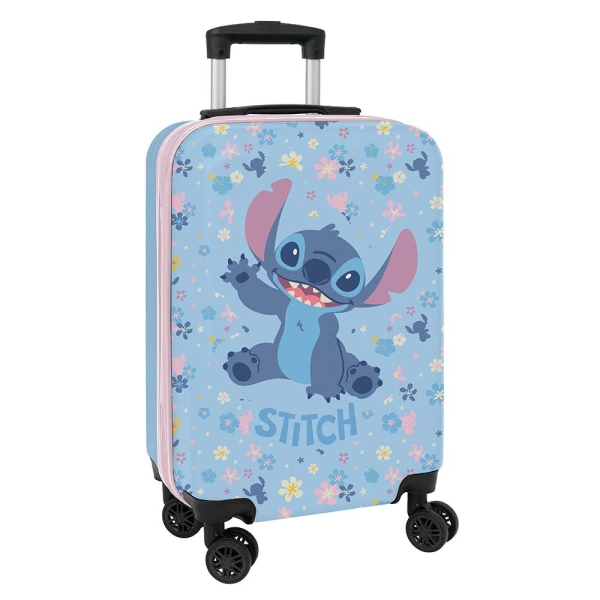 safta stitch happy maleta trolley de cabina 20” cierre con candado bolsillo de red panel con cremallera cintas con pvc asa de pvc flexible 40.1 l 345x200x550mm color azul