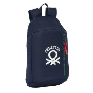 safta benetton together mini mochila hombreras ergonomicas bolsillo frontal asa superior 8.5l 220x100x390mm color azul marino