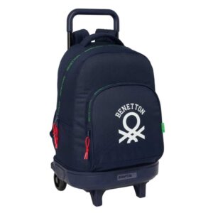safta benetton together mochila con carro extraible bolsillo frontal portabotellas hombreras acolchadas asa acolchada tarjeta id base reforzada 330x220x450mm color azul marino