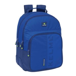 safta kelme blue mochila con 2 compartimentos antirozaduras adaptable a carro bolsillo frontal portabotellas tirador doble hombreras ergonomicas 20l 320x150x420mm color azul