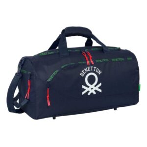 safta benetton together bolsa de deporte bandolera ajustable tirador doble bolsillo frontal bolsillos laterales fondo semirigido tacos en base 500x250x250mm color azul marino