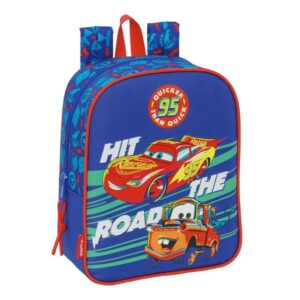 safta cars mochila guarderia adaptable a carro cremallera tarjeta de identificacion asa superior 6l 220x100x270mm color azul