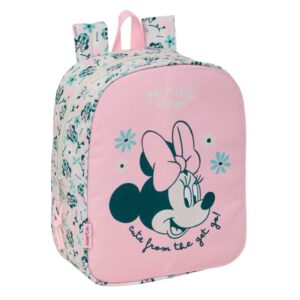 safta minnie mouse minty mochila guarderia adaptable a carro tarjeta de identificacion asa de mano superior 6l 220x100x270mm color rosa pastel