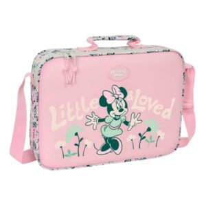 safta minnie mouse minty maletin con cremallera bandolera ajustable asa forrada doble tirador cremallera fondo semirigido compacta y ligera 6l 380x60x280mm color rosa pastel