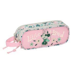 safta minnie mouse minty portatodo 2 compartimentos con cremalleras asa lateral 1l 210x60x80mm color rosa pastel