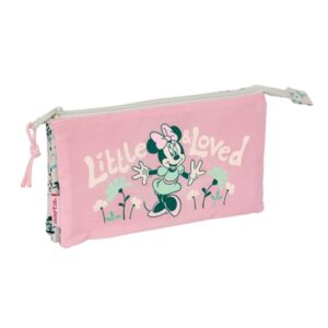 safta minnie mouse minty portatodo cremallera bolsillo interior 0.60l 220x30x120mm color rosa pastel