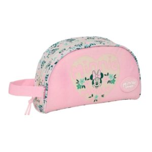 safta minnie mouse minty neceser de 3.75l cremallera asa lateral adapatable a carro bolsillo interior 260x90x160mm color rosa pastel