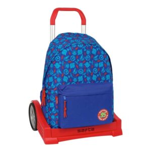 safta cars mochila para portatil hasta 14.1" portabotellas tirador doble hombreras ergonomicas espalda acolchada asa superior mochila extraible 310x130x430mm color azul