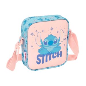safta stitch ohana bolsito con bandolera 1l ideal para uso diario 160x40x180mm color azul claro