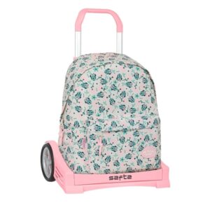 safta minnie mouse minty mochila para portatil hasta 14.1" portabotellas tirador doble espalda acolchada asa superior mochila extraible 17.35l 310x130x430mm color rosa pastel