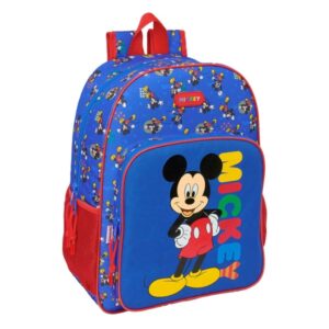safta mickey mouse today mochila adaptable a carro portabotellas tirador doble hombreras acolchadas ergonomicas bolsillo frontal asa de mano superior 19l 330x140x420mm color azul