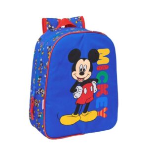 safta mickey mouse today mochila infantil adaptable a carro portabotellas hombreras ergonomicas bolsillo frontal 10l 260x110x340mm color azul