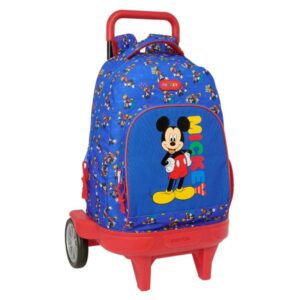 safta mickey mouse today mochila con carro bolsillo frontal ruedas antivibracion hombreras acolchadas asa acolchada mochila extraible base reforzada 330x220x450mm color azul