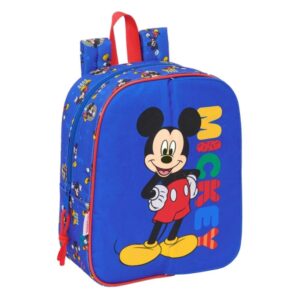 safta mickey mouse today mochila guarderia solapa imantada adapatable a carro cremallera tarjeta id asa de mano 6l 220x100x270mm color azul