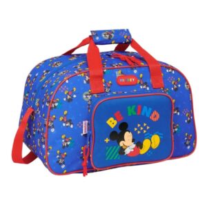 safta mickey mouse today bolsa de deporte bolsillo frontal bandolera ajustable asa forrada tirador doble tacos proteccion base fondo extraible 22l 400x230x240mm color azul