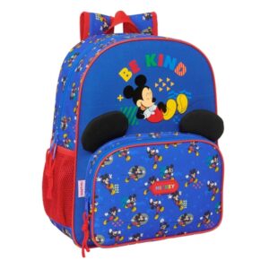 safta mickey mouse today mochila adaptable a carro portabotellas tirador doble hombreras ergonomicas acolchadas bolsillo frontal asa de mano superior 15l 320x120x380mm color azul