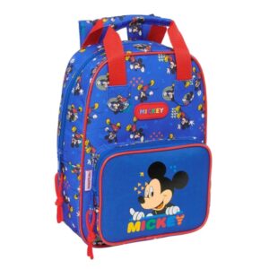 safta mickey mouse today mochila infantil bolsillo frontal tarjeta id hombreras acolchadas asa forrada 4.50l 200x80x280mm color azul